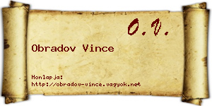 Obradov Vince névjegykártya